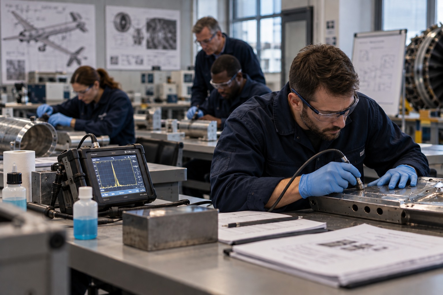 NDT practical training session